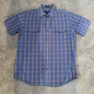 Michael Brandon Short Sleeve Plaid Button Down Collared Shirt